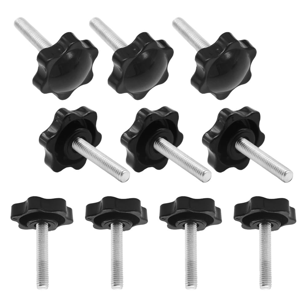 10 Pezzi Viti a Testa Zigrinate M6x30mm Manopole a stella di bloccaggio Manopola di Serraggio Impugnatura viti con manopola per Attrezzature Meccaniche (MHLS/M6x30)