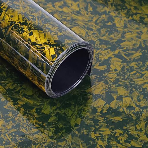 Film vinyle fibre de carbone forgé doré pour tuning voiture et covering brillant