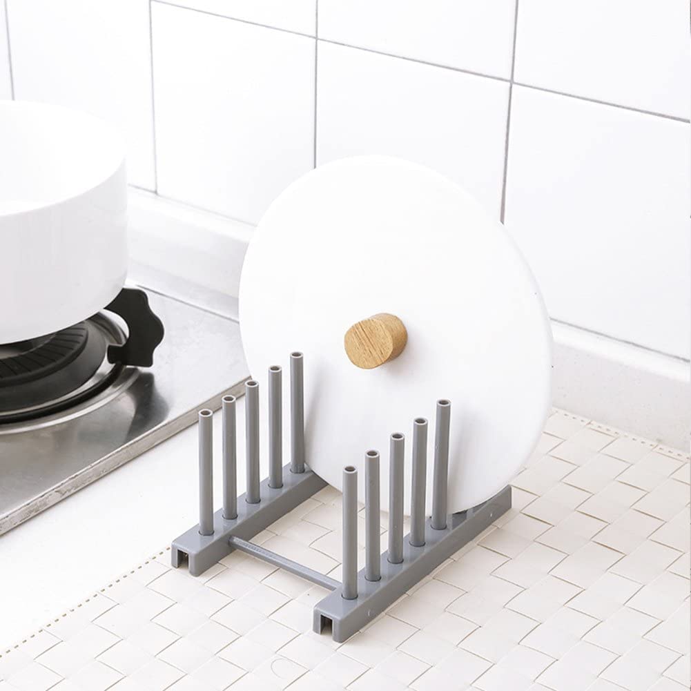 Premium Abtropfgestell aus Kunststoff – 6 Gitter für die Küche, Tellerständer, Getränkehalter und Geschirrtrockner, effizientes Abtropfgestell für Teller und Sils, Weiß