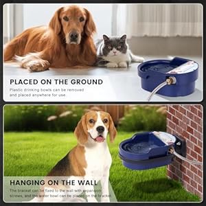 Auto Dog Water Bowl Dispenser Automatic Pet Water Bowl Dispenser for Dog Self Filling Trough Drinking Water Feeder for Poultry Outdoor Large Dog and Livestock blue Bowl  Cucciolini Doodles Auto dog water bowl dispenser automatic pet water bowl dispenser for dog self filling trough drinking water feeder for poultry outdoor large dog and livestock blue bowl   cucciolini doodles