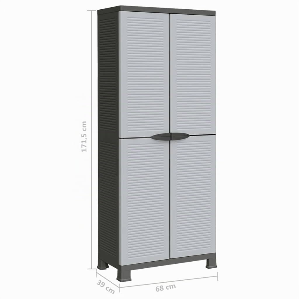 vidaXL Armario Estante Almacenamiento Bastidor Servicio Herramienta Organizador Hogar Jardín Patio Oficina Garaje de Plástico 68x39x171,5 cm