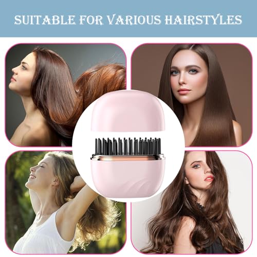 Plancha de Cabello Portátil Mini sin Cable Rosa miniatura 7