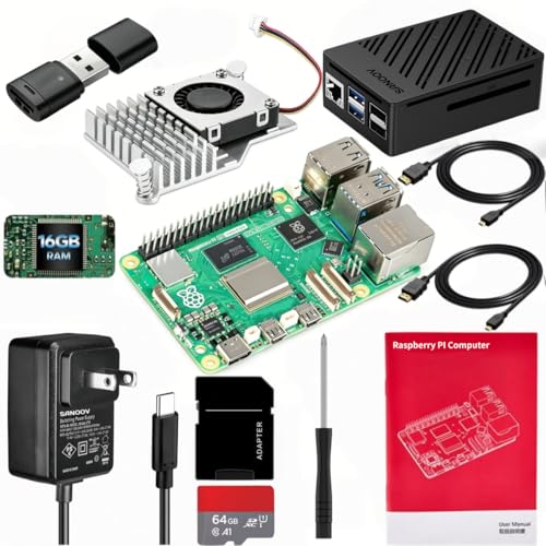 Amazon.co.jp: Sanoov Raspberry Pi5 16GB Kit Pi5 16GBRAM/64GB
