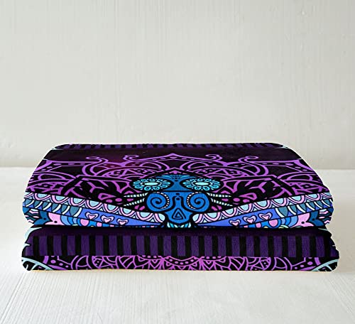 Erosebridal Gothic Dragonfly Blanket Hippie Mandala Throw Blanket For Bed Purple Boho Floral Fleece Blanket 40X50 Size Wild Animal Sherpa Blanket Bohemian Fuzzy Blanket Luxury Home Decor thumb #2