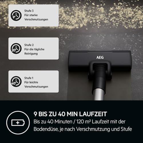 AEG serija 7000 ECO bežični usisavač, posebno snažan, ultralagan 2,2 kg, ergonomski, 70% reciklirani materijal, do 50 minuta, 120 m², 2u1, 5-stupanjska filtracija, svi podovi, automatski, sivi, AP71UB14AM