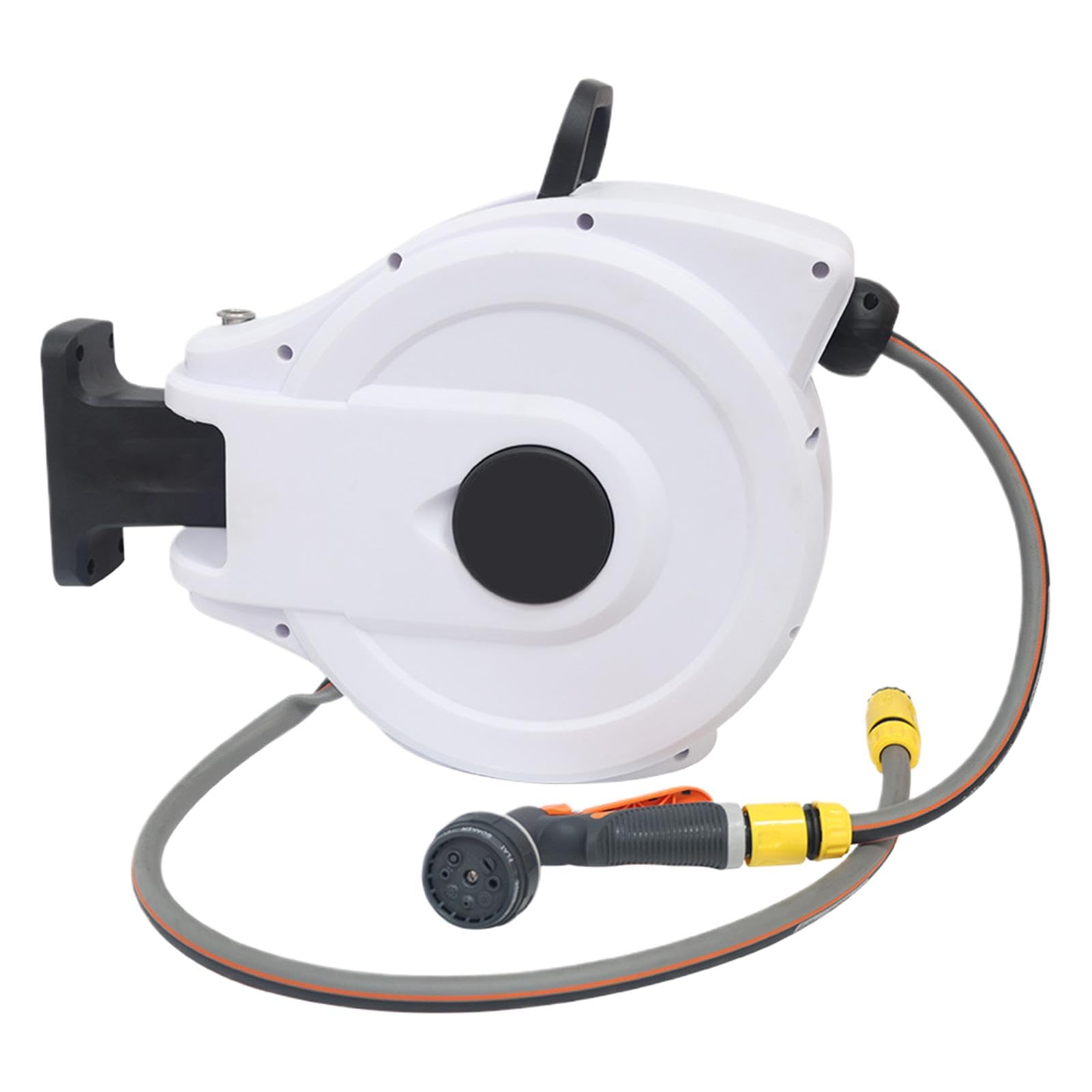 NuyhgtrGarden Hose Reel, Automatic Rewind Hose, Heavy Duty Hose Reel, Car Wash Equipment Hose, 180-Degree Swivel Retractable Hose Reel for Car Washing and Outdoor Use 43x35x21cm