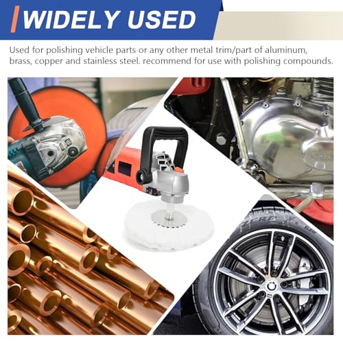 Image of 8 inch Soft Airway Buffing Wheel White Flannel / 5 /8'' Arbor Hole /Finish Polish Step for Angle Grinder - 2 PCS