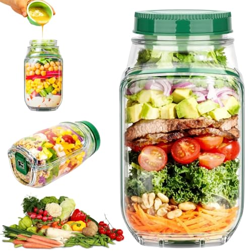 Side Opening Salad Pod Mason Jar for Lunch – Portable