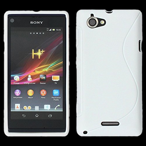 ebestStar - Etui kompatybilne z Sony Xperia L, Sony C2105 Miękki Żelowy TPU Case Wzór S-Line, Biały [Urządzenie: 128,7 x 65 x 9,7mm, 4,3'']