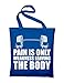 Pain is the only weakness leaving body jutebeutel, pochette, sac, baumwolltasche, Bleu royal (Bleu) - styletex23bagpainis3