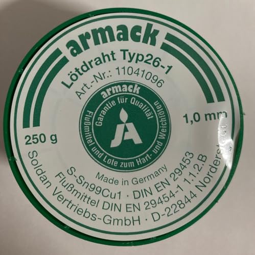 Weichlötzinn Armack Lötdraht Typ 26-1 1,0 mm Ø 250 g S-Sn99Cu