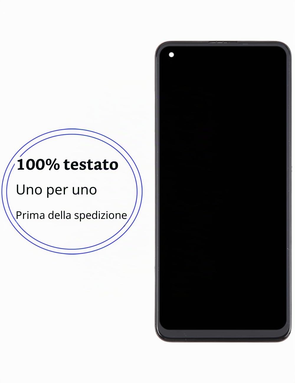 Display di ricambio per display LCD Oppo Reno5 Z / A94 5G TFT, CPH2211 CPH2211 Display Touch Digitizer Assembly Kit parti di riparazione (nero con cornice, senza impronte digitali)