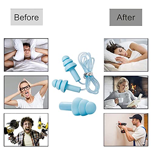 Gehoorbescherming oordopjes set, 12 paar herbruikbare siliconen oordopjes, oordopjes voor slapen, waterdicht, zacht… - Image 7