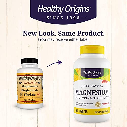 Healthy Origins Magnesium Bisglycinate Chelate (TRAACS) - Chelated Magnesium for Brain & Heart Health - Albion Magnesium Supplement - Unbuffered Supplements - 360 Tablets - Image 4