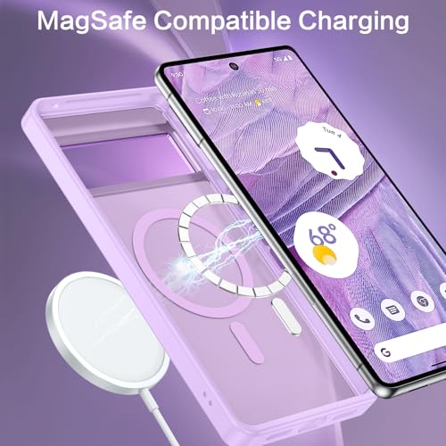 Coque Google Pixel 7 Pro compatible Magsafe BENTOBEN violet mat - 4