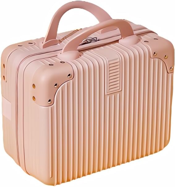 Portable Makeup Travel Briefcase, 12.6 Inch, Pressure-proof ABS, Hard Shell Cosmetic Case for Travel, Camping, Women, Girl (Red)