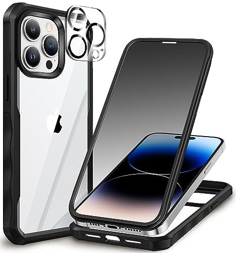 CENHUFO Compatible with iPhone 14 Pro Max Case Built-in Privacy Screen Protector with Camera Lens Protector