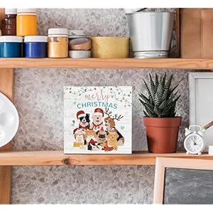 SRADMO Merry Christmas Dogs Wood Box Sign Desk Decor, Christmas Wooden Box Sign Decoration For Home Office, Christmas Dog Decorations, Dog Christmas Decor Shelf Table Decor SRADMO Merry Christmas Dogs Wood Box Sign Desk Decor Christmas Wooden Box Sign Decoration For Home Office Christmas Dog Decorations Dog Christmas Decor Shelf Table Decor