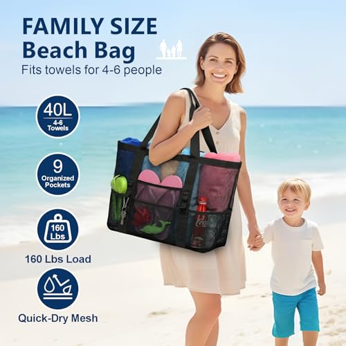 F-color Mesh Beach Bag Family