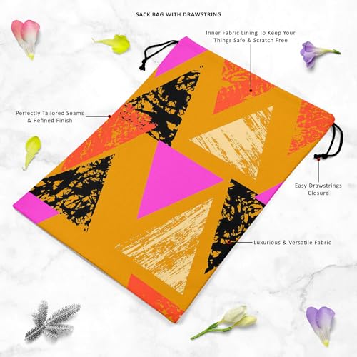 Image of ArtzFolio Mixed Triangled D3 | Reusable Sack Bag | Bag for Gym, Storage, Vegetable & Travel