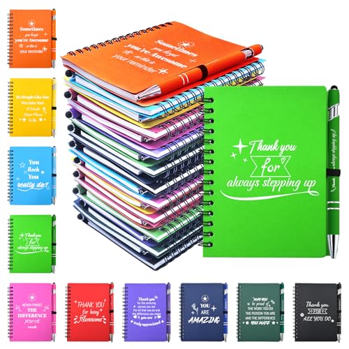 Bermoge 40 Pcs/20 Sets Employee Appreciation Gifts Bulk, Inspirational Notebooks with Motivational...