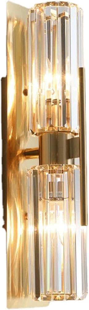 HPTHLY Mid Century Gold Luxury Wall Lamp Bathroom Vanity Wall Light Fixtures Nordic Crystal Wall Sconce For Living Room Bedroom Corridor
