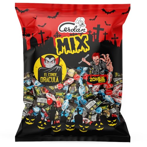 Caramelos Cerdán - Caramelos El Conde Drácula | Caramelo Duro Sin Gluten ni Alérgenos | Ideal para Fiestas, Eventos y Cumpleaños (Mix Sabores | 500g)