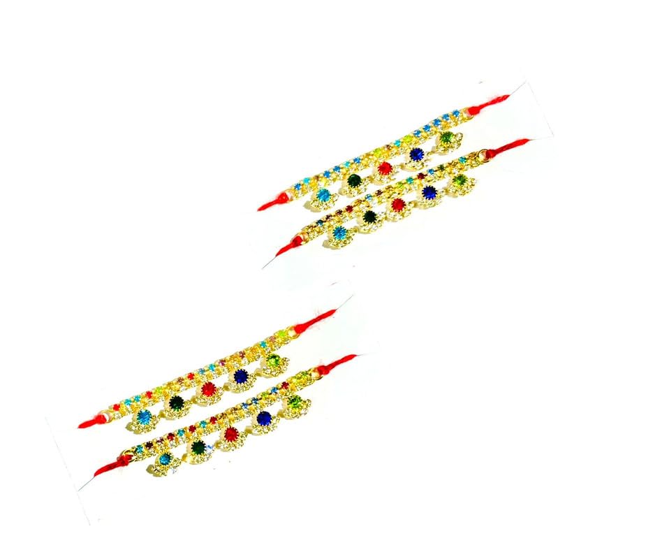 M.A CrystalM.A Crystal® Laddu Gopal kamarband/Radha Rani Designer kamarband/MultiColours Set of 2 (Size 5no) (2inch,3inch,4inch) RK_1711