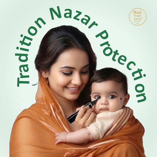 Image of Sai Baby Kajal Stick for Newborn 2.7g | 100% Natural & Chemical-Free | Dermatologically Tested & Safe for Babies Sensitive Eyes| Organic Ayurvedic Formulation infused with Desi Cow Ghee & Herbal Oils | Smudge-Proof & Water-Resistant | Safe for Newborns & Kids (Pack Of 1)