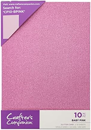 A4 Coloured Glitter Card Pack Single Sided Black  250GSM (10 Sheet Pack) - Perfect for Arts and Crafts, Printing, Card Bases & Folding - Centura Pearl by Crafter's Companion,CPG10-BLACK