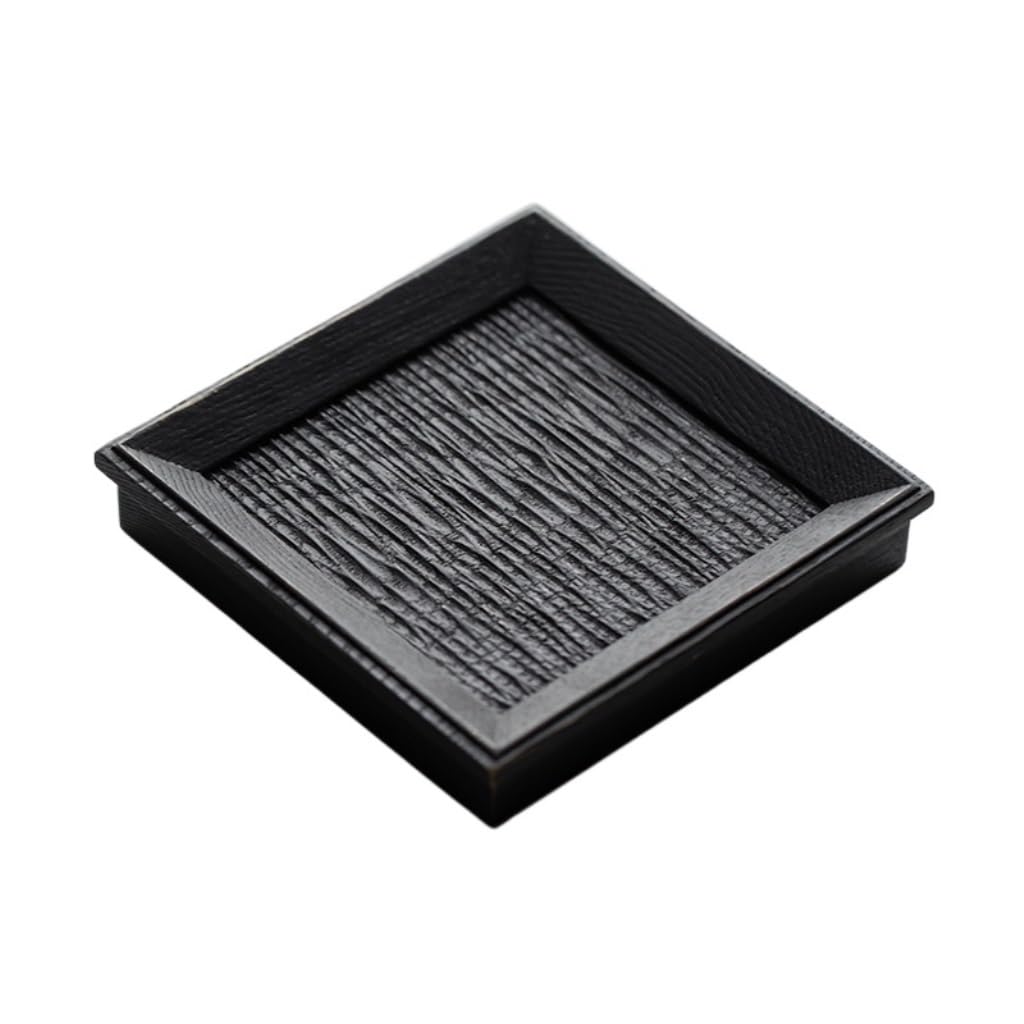 Plateau à thé carré noir idéal pour un café sur la table basse