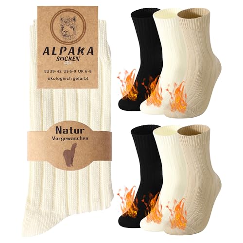 Belloxis Thermal Alpaca Socks Value Pack - Winter Warm Cozy Crew Socks for Men & Women, Ideal Snow Warm Gift