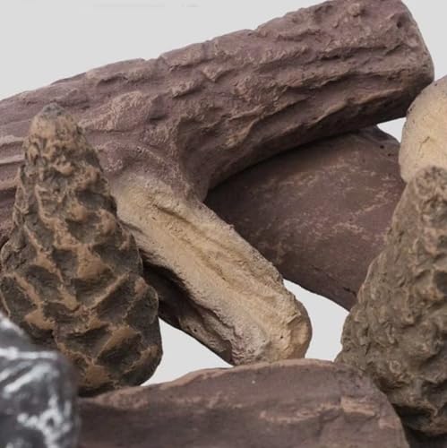 Ukiyo 10-teiliges Keramikholz-Set, Dekoholz für Bio-Ethanol- und Gaskamine