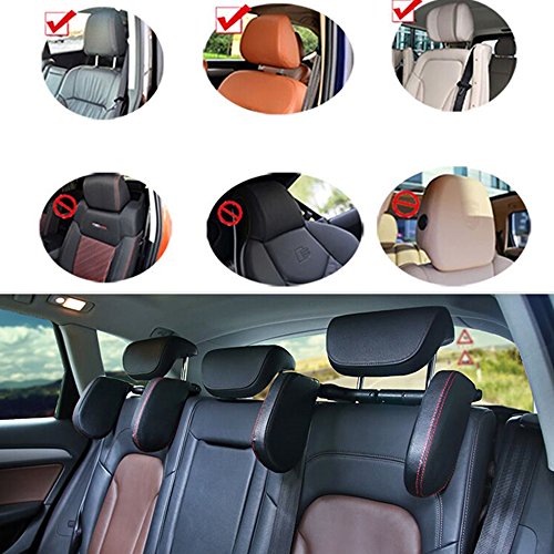 Almohada universal para cabeza y cuello de cuero para auto miniatura 5