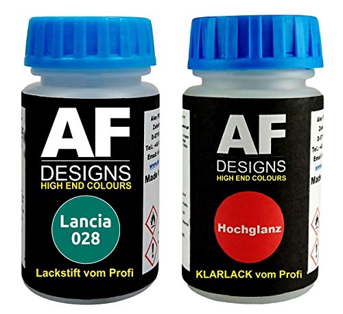 Lakstift voor Lancia 028 Verde VIP + blanke lak elk 50 ml autolak basislak set
