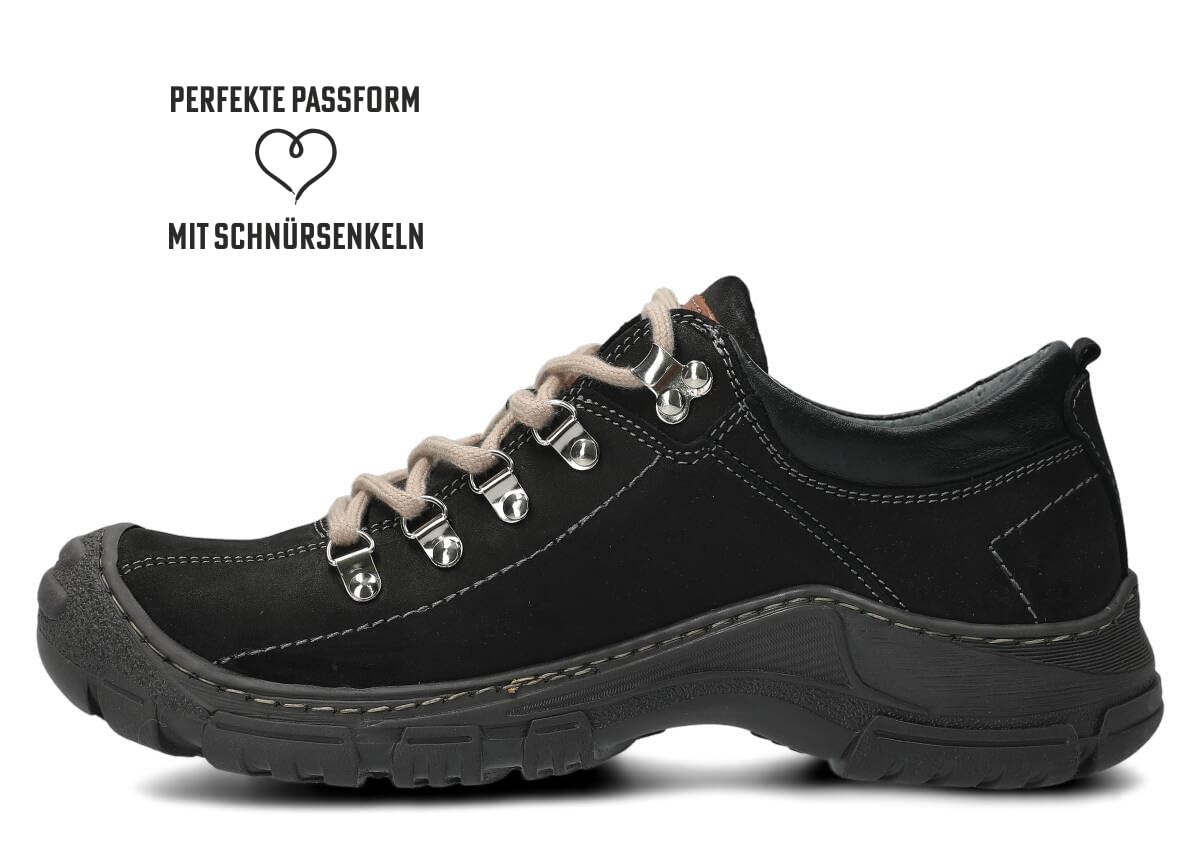 nagaba - Chaussures de randonnée - Cuir véritable, avec lacets avec semelle antidérapante