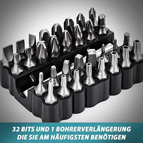 ALEAPOW 124 tlg. Werkzeugkoffer mit 3.6V Akku Schraubendreher, max. 4 Nm Akkuschrauber Handwerkzeugset mit… – Bild 6