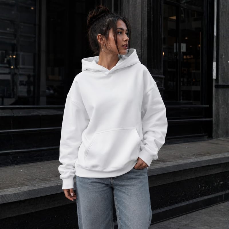 Image of Women's Hooded Sweatshirt with Mesh Back Panel | Full Sleeve Casual Hoodie for Winter & Streetwear