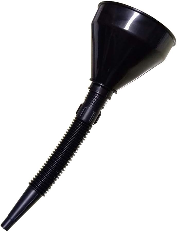 Nirnanada Black Car Auto Plastic Flexible Spout & Filter Gas Oil Water Fuel Funnel Set