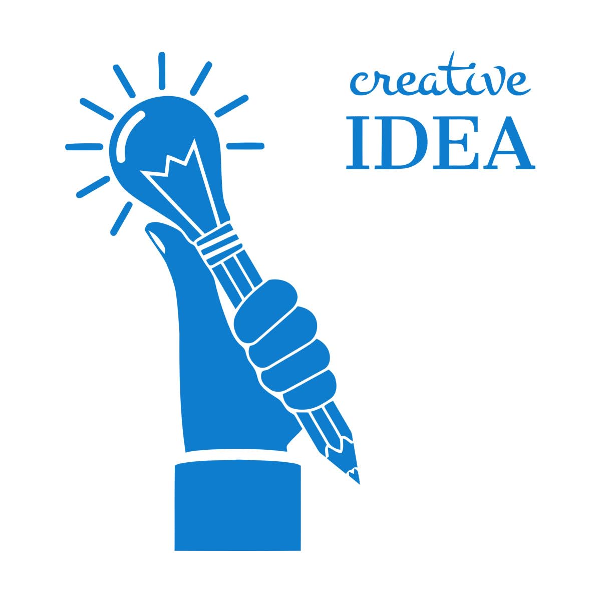 Lettering Decals Creative idea Light Bulb Home Office Logo ig 81x86.7cm Equipped with Transfer Film kit Extra Large Blue — image 1