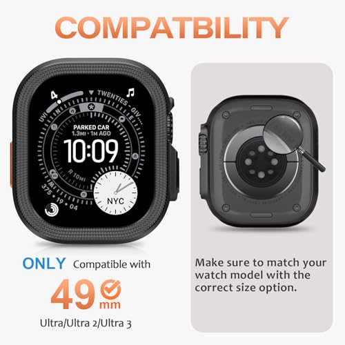 Carcasa para Apple Watch Ultra 49mm duradera con protector metálico 6
