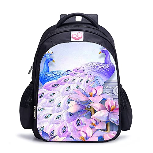 Sac à dos école 16 pouces paon pour soulager le dos des ados et adultes