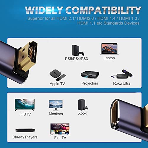 Adaptador HDMI 2.1 Ángulo Derecho AreMe 8K 2 Pack miniatura 5