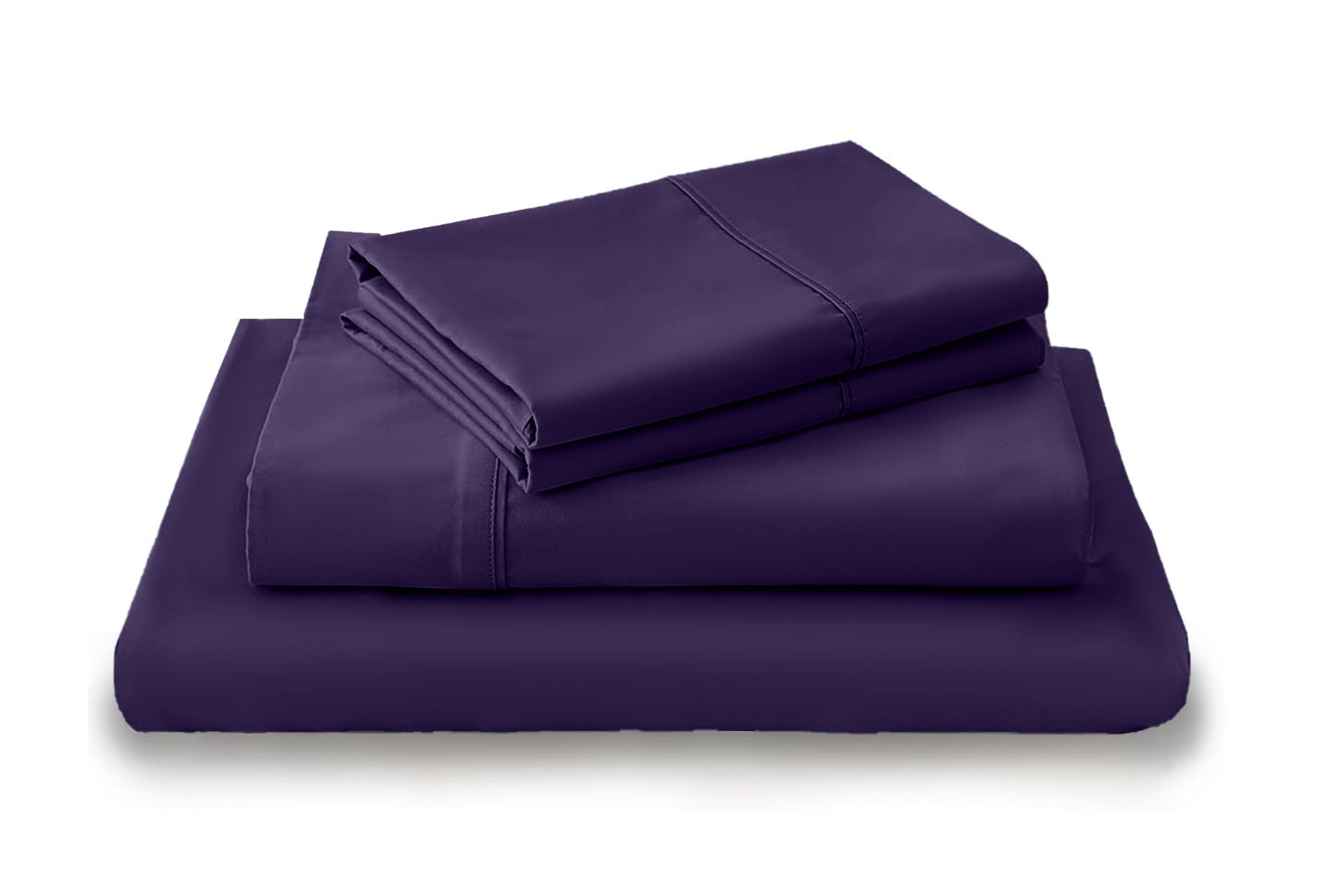 My-Dream-Giza-Bedsheets-Pillowcase, 100% Giza-Egyptian-Cotton Dreams Sheet Long Staple Cotton Sateen Weave Soft Feel, 19" Deep-Pocket Giza Pillow & Sheets - |Queen-XL, Plum|