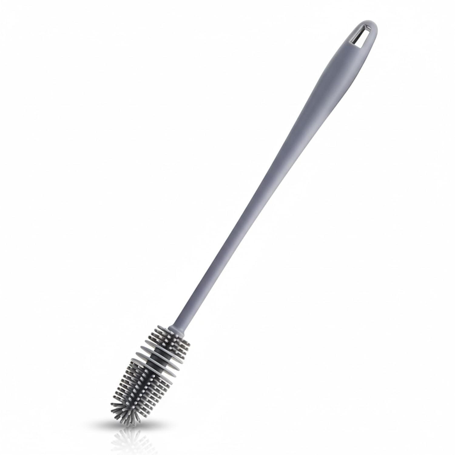 KBS Bottle Cleaning Brush Silicone Long Handle for Water Bottle Narrow Neck Containers Vase and Glass Sports Bottle Cleaner for Home and Kitchen Accessories Item Products (31-CM-Grey-Brush-Silicone)-image-36