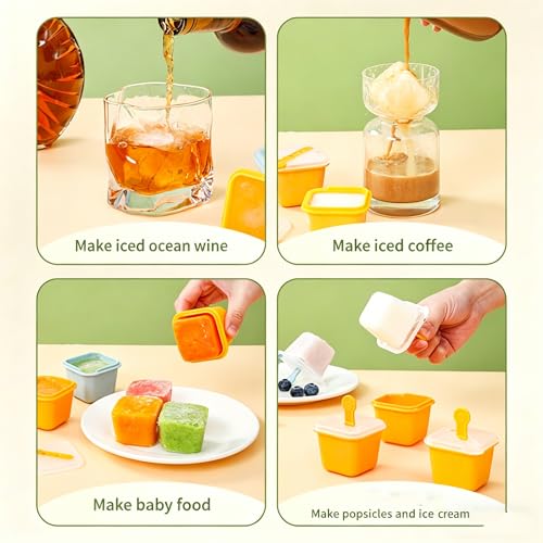 Molde para cubos de hielo grandes con tapa, pack de 3 miniatura 2