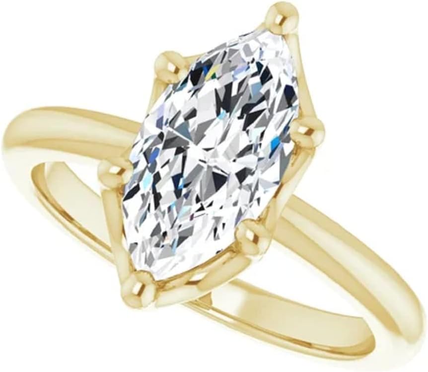2CT-4CT Marquise Cut Bridal Ring Solitaire Moissanite Engagement Ring for Women Promise Gifts for Her 925 Silver/10K/14K/18K Gold