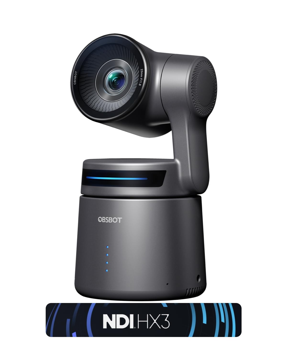OBSBOT Tail Air NDI 4K Streaming Kamera, KI Tracking PTZ-Kamera with App | Gestensteuerung, HDMI/USB-C, Kabellose Webcam, Videokamera für Livestreaming, YouTube, Kirchen, Creator, Sport(NDI Aktiviert)