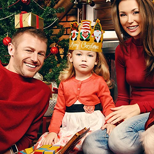 Sosation 40 Pieces Christmas Paper Crown Party Hats Adjustable Xmas Snow Man Decoration Santa Craft Celebration Party Hat Kit For Kids Xmas Christmas Party Classes Game Supply thumb #5