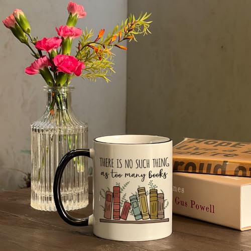 Taza de café para amantes de libros 11oz blanca miniatura 3